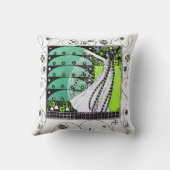 MAGIC OF THE SPRING, hellgelb grün schwarz Kissen (Rückseite)