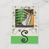 MAGIC OF THE SPRING Hellgrün Schwarz-weiß Visitenkarte (Rückseite)