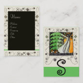 MAGIC OF THE SPRING Hellgrün Schwarz-weiß Visitenkarte (Vorne/Hinten)