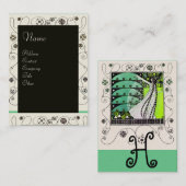 MAGIC OF THE SPRING Hellgrün Schwarz-weiß Visitenkarte (Vorne/Hinten)