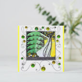 MAGIC OF THE SPRING Hellgrün, weiß, gelb Einladung (Stehend Vorderseite)