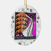 MAGIC OF THE SPRING violet braune Keramik Ornament (Rechts)