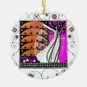 MAGIC OF THE SPRING violet braune Keramik Ornament (Vorne)