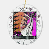 MAGIC OF THE SPRING violet braune Keramik Ornament (Links)