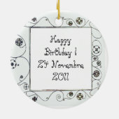 MAGIC OF THE SPRING violet braune Keramik Ornament (Hinten)