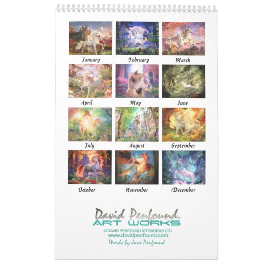 Magic of the Unicorns Calendar 2021 Kalender (Rückseite)