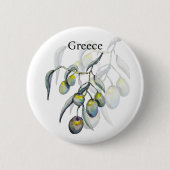 Magic Olive Watercolor Handgemalt Button (Vorderseite)