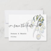Magic Olive Watercolor Handgemalt Save The Date (Vorderseite)
