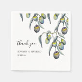 Magic Olive Watercolor Handgemalt Serviette (Vorderseite)