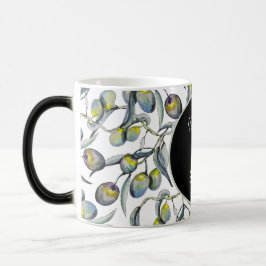 Magic Olive Watercolor Handgemalt Verwandlungstasse