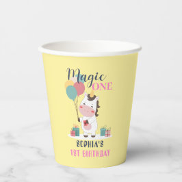 Magic One Unicorn 1st Birthday Pappbecher