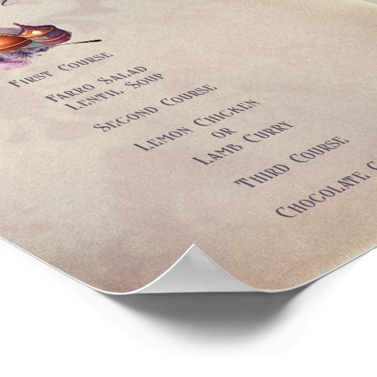 Magic Owl Baby Duschmenü Poster (Ecke)