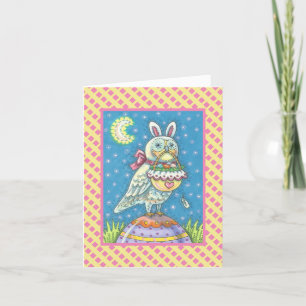 MAGIC OWL & EASTER BASKET GREETCARD Verse Feiertagskarte