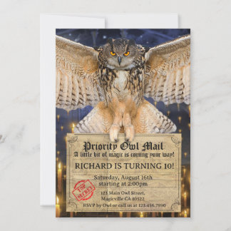 Magic Owl Mail Letter für einen Assistenten zum Ge Einladung