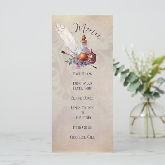 Magic Owl Party Flat Menu Menükarte (Stehend Vorderseite)