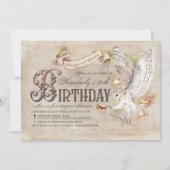 Magic Owl Wizard Einladungen zum Geburtstag (Vorderseite)