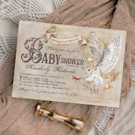Magic Owl Wizard Hexe Märchen Babydusche Einladung