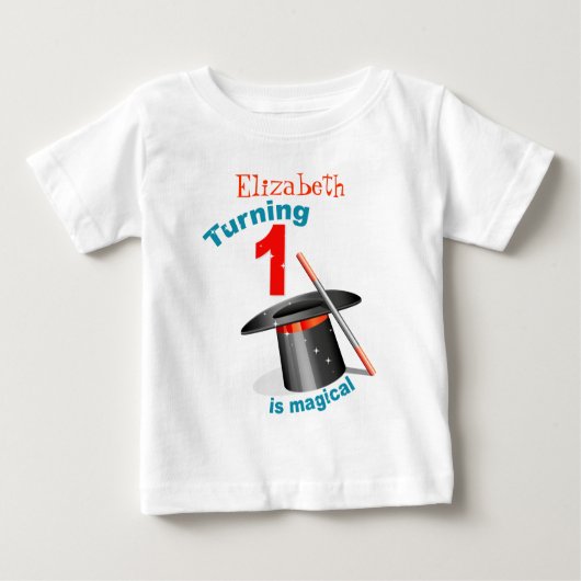 Magic Party 1. Geburtstag Baby T-shirt (Vorderseite)