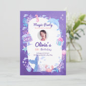 Magic Party Meerjungfrau Geburtstagsfeier Einladung (Stehend Vorderseite)