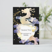 Magic Pastel Dragon Birthday Dankeskarte (Stehend Vorderseite)