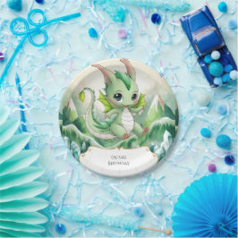 Magic Pastel Dragon Birthday Pappteller