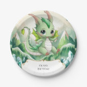 Magic Pastel Dragon Birthday Pappteller (Vorderseite)