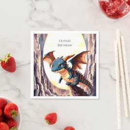 Magic Pastel Dragon Birthday Serviette