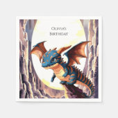Magic Pastel Dragon Birthday Serviette (Vorderseite)
