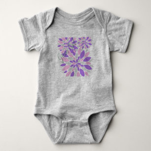 Magic Petals Purple Flowers Baby Strampler
