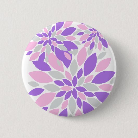 Magic Petals Purple Flowers Button (Vorderseite)