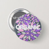 Magic Petals Purple Flowers Button (Vorne & Hinten)