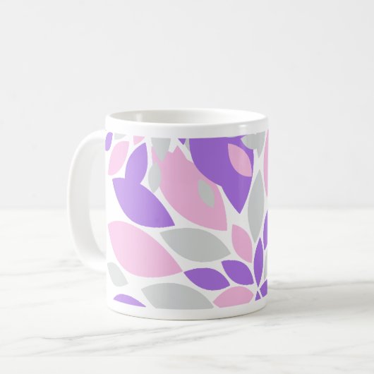 Magic Petals Purple Flowers Kaffeetasse (Vorderseite Links)