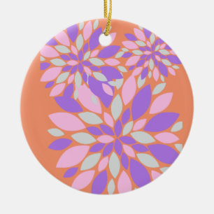 Magic Petals Purple Flowers Keramik Ornament
