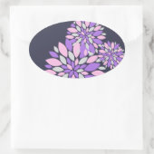 Magic Petals Purple Flowers Ovaler Aufkleber (Tasche)