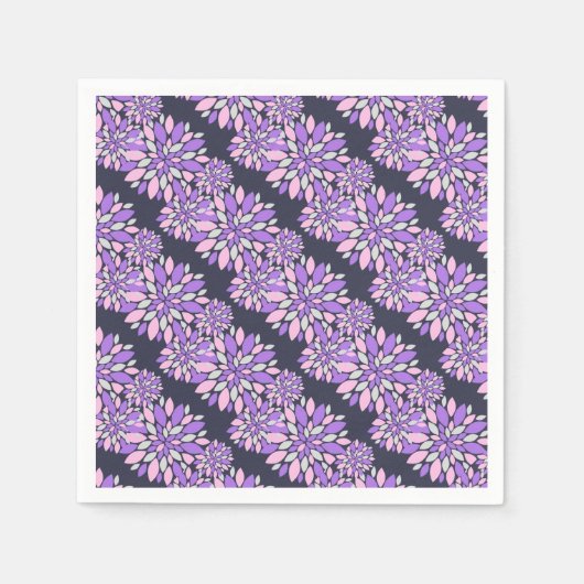 Magic Petals Purple Flowers Serviette (Vorderseite)