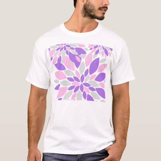 Magic Petals Purple Flowers T-Shirt (Vorderseite)
