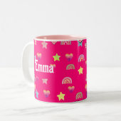 Magic pink candy world zweifarbige tasse (Vorderseite Links)