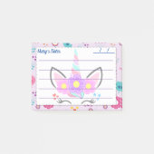 Magic Pink unicorn niedlicher Hintergrund 4 Zoll x Post-it Klebezettel (Vorderseite)