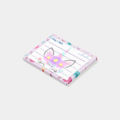 Magic Pink unicorn niedlicher Hintergrund 4 Zoll x Post-it Klebezettel (angewinkelt)