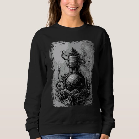 Magic Potion Occult Horror Illustration Gothic Wit Sweatshirt (Vorderseite)