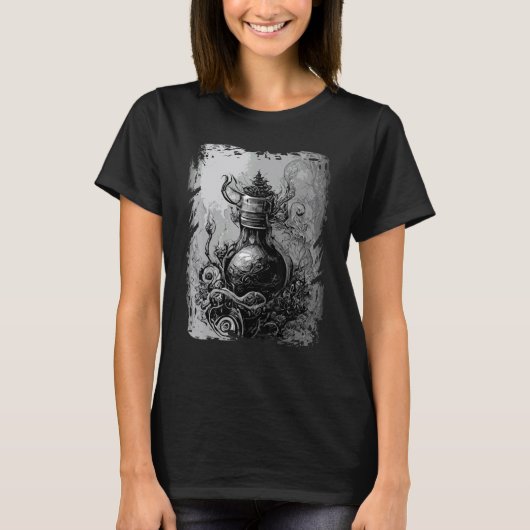 Magic Potion Occult Horror Illustration Gothic Wit T-Shirt (Vorderseite)
