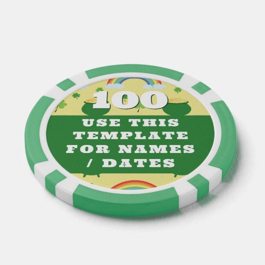 Magic Rainbow Lucky Kleeblatt Pot of Gold Geburtst Pokerchips (Einzeln)