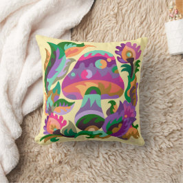 Magic Rainbow Mushroom Throw Kissen