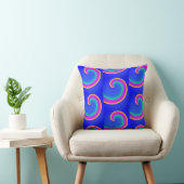 Magic Rainbow Waves Curls Blue Cushion Kissen (Stuhl )