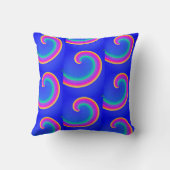 Magic Rainbow Waves Curls Blue Cushion Kissen (Rückseite)