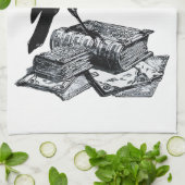 Magic Raven mit akademischen Büchern Geschirrtuch (Gefaltet)