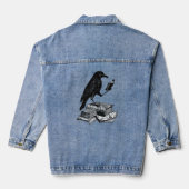 Magic Raven mit akademischen Büchern Jeansjacke (Rückseite)