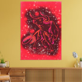 Magic Red Bull Running Canvas Print - Malerei Leinwanddruck (Insitu (Wohnzimmer))
