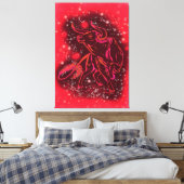 Magic Red Bull Running Canvas Print - Malerei Leinwanddruck (Insitu (Schlafzimmer))