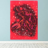 Magic Red Bull Running Canvas Print - Malerei Leinwanddruck (Insitu (Holzboden))
